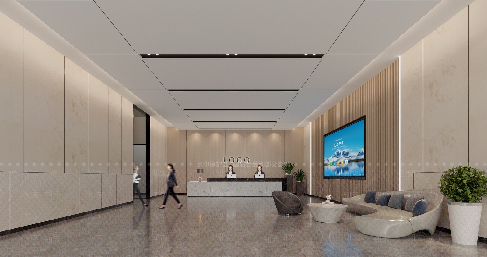 现代新中式其他办公空间3D模型下载【ID:1191945768】