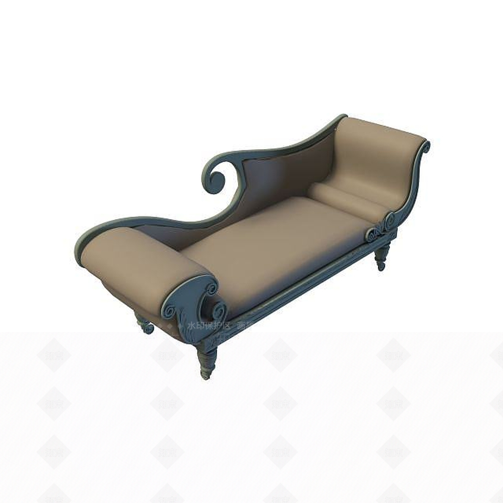 现代双人床3D模型下载【ID:1199359097】