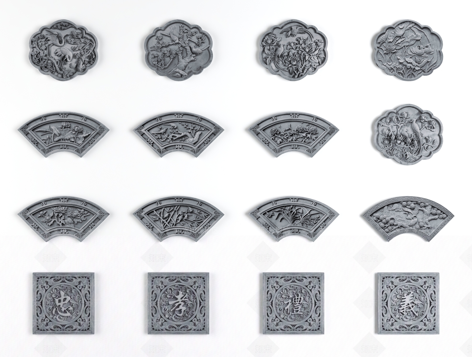 中式浮雕SU模型下载【ID:1191954675】