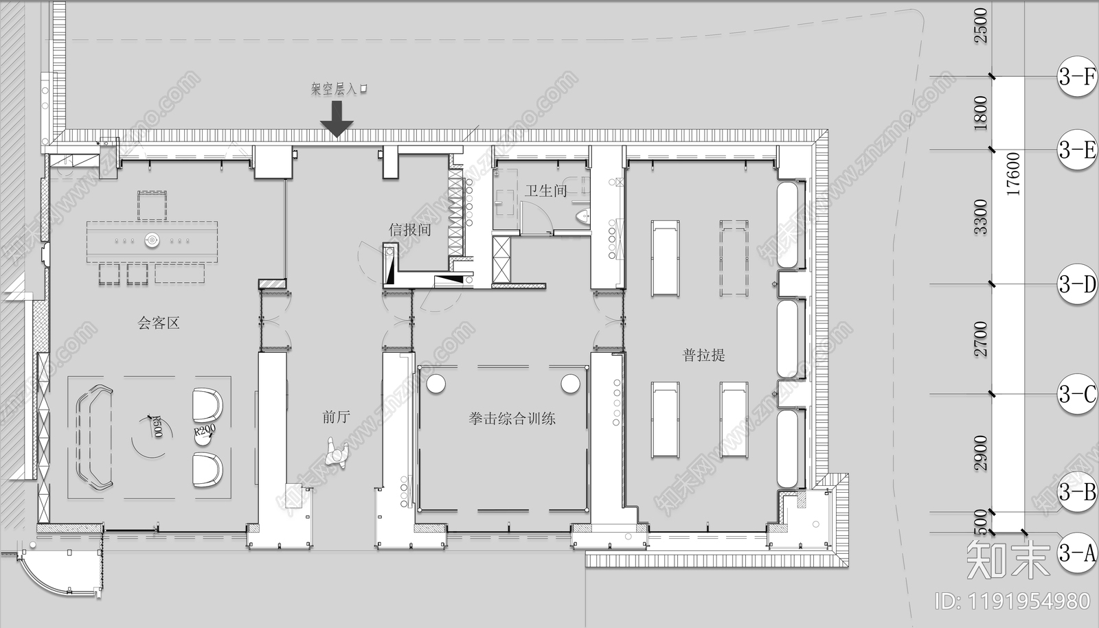 现代其他休闲娱乐空间cad施工图下载【ID:1191954980】