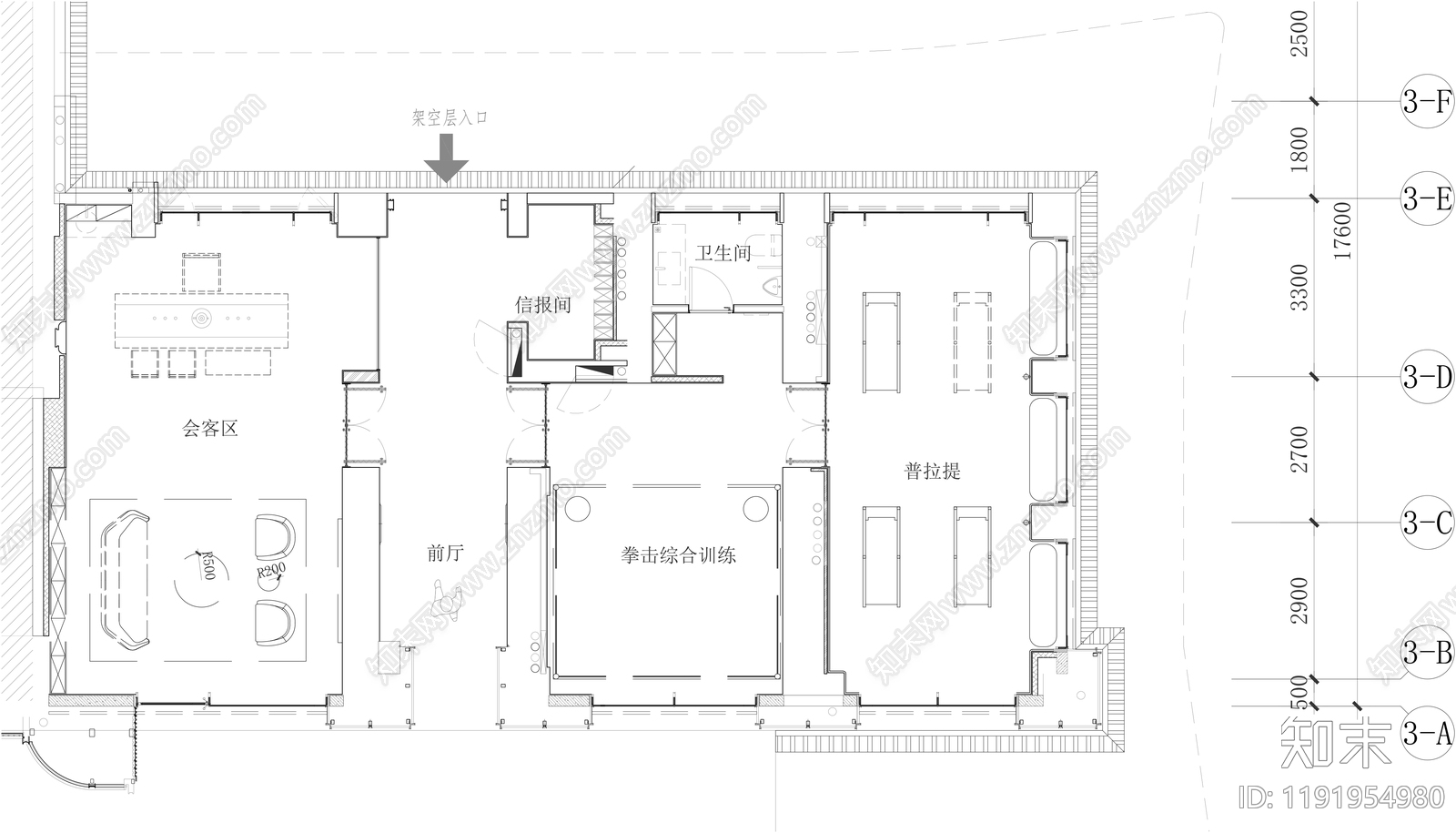 现代其他休闲娱乐空间cad施工图下载【ID:1191954980】
