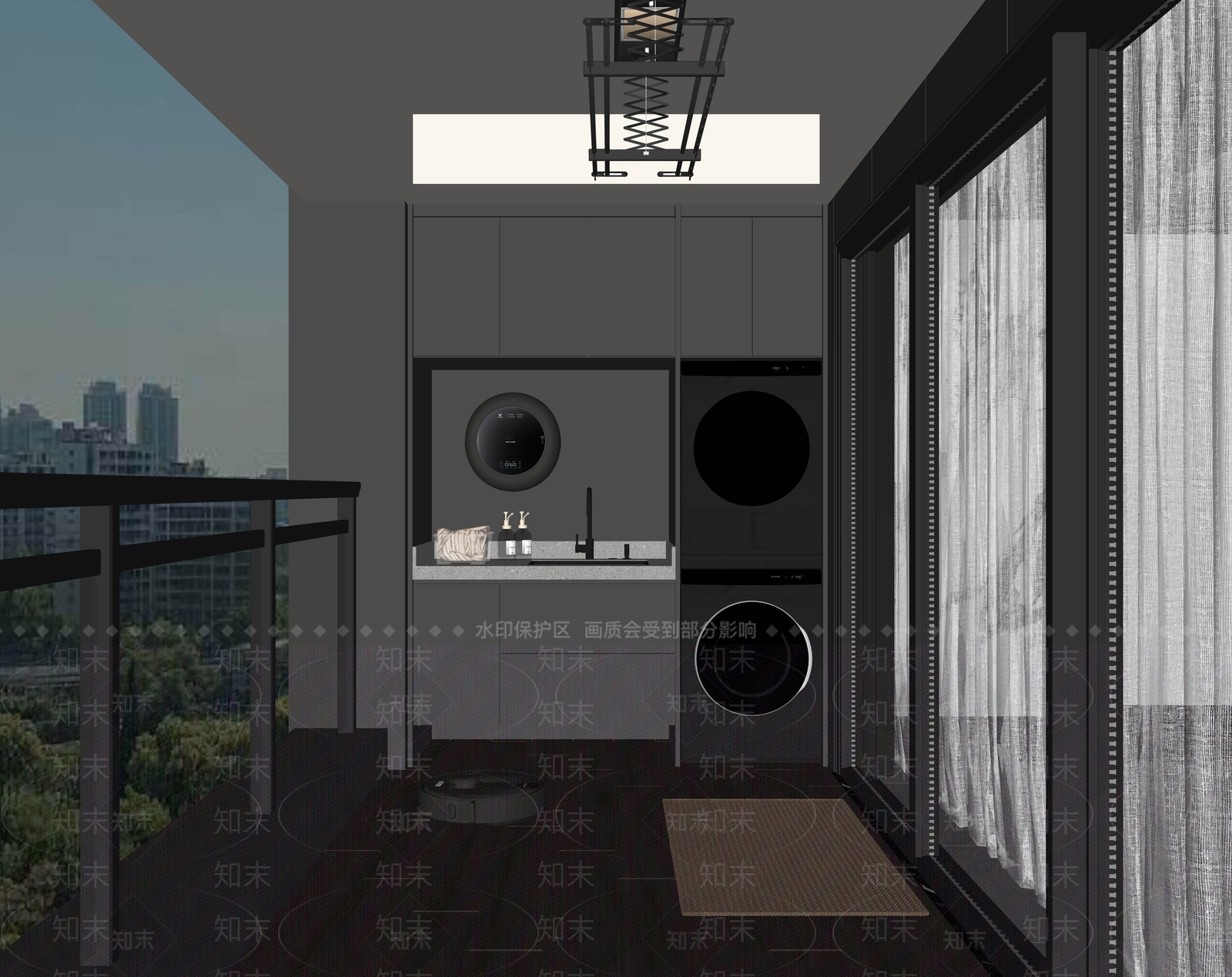 现代家居阳台SU模型下载【ID:1191955089】