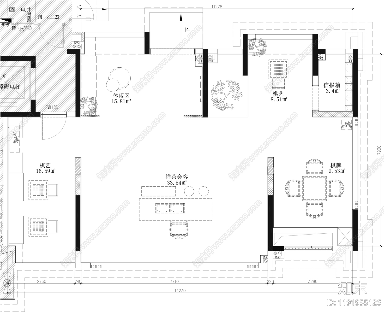 现代其他休闲娱乐空间cad施工图下载【ID:1191955126】