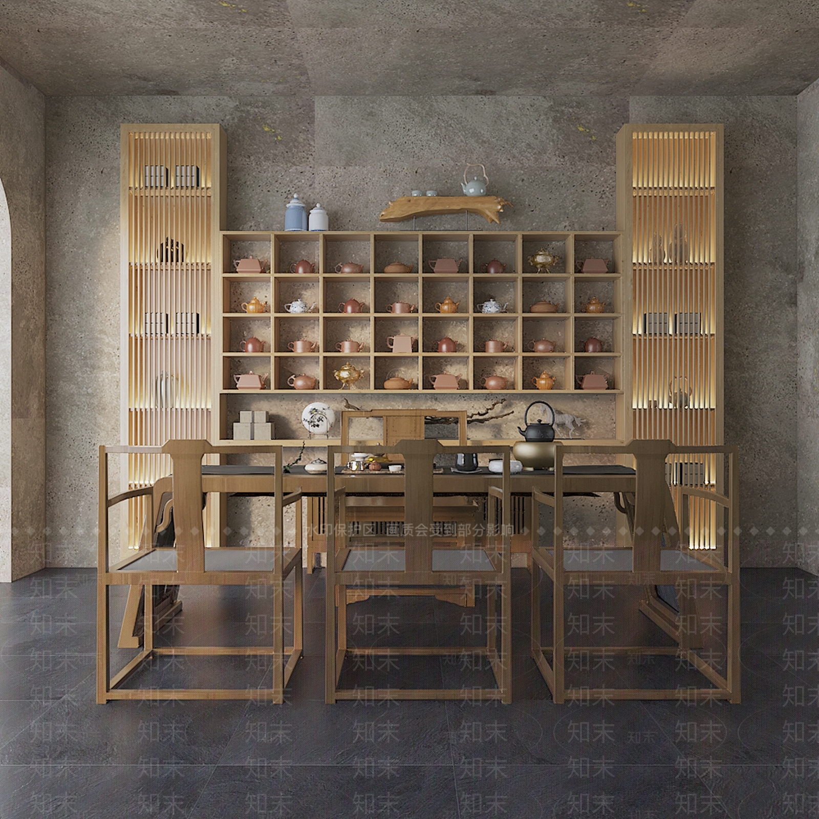中式茶桌椅3D模型下载【ID:1191956613】