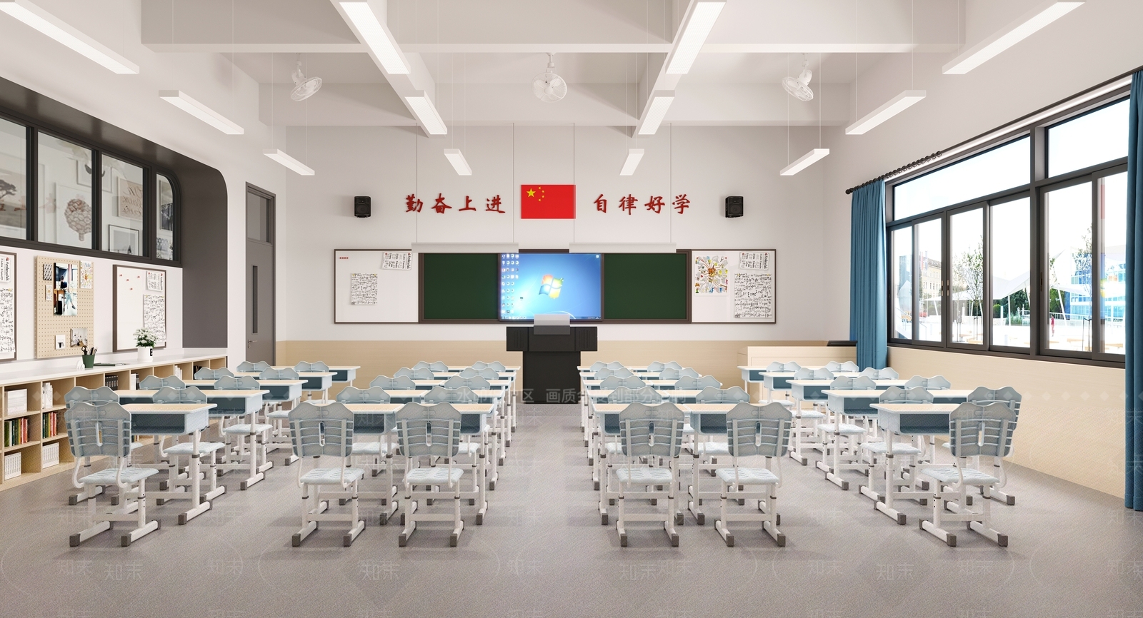 现代教室3D模型下载【ID:1191958811】