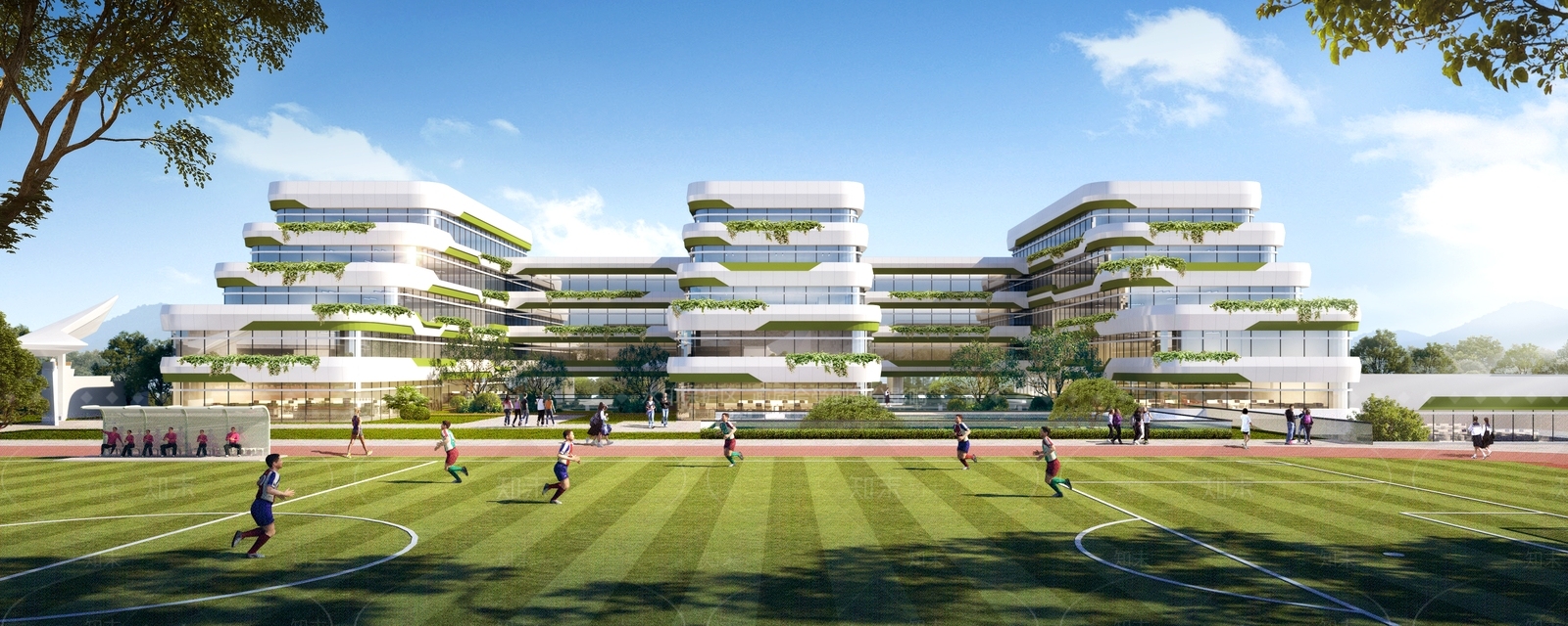 学校外观3D模型下载【ID:1191962258】