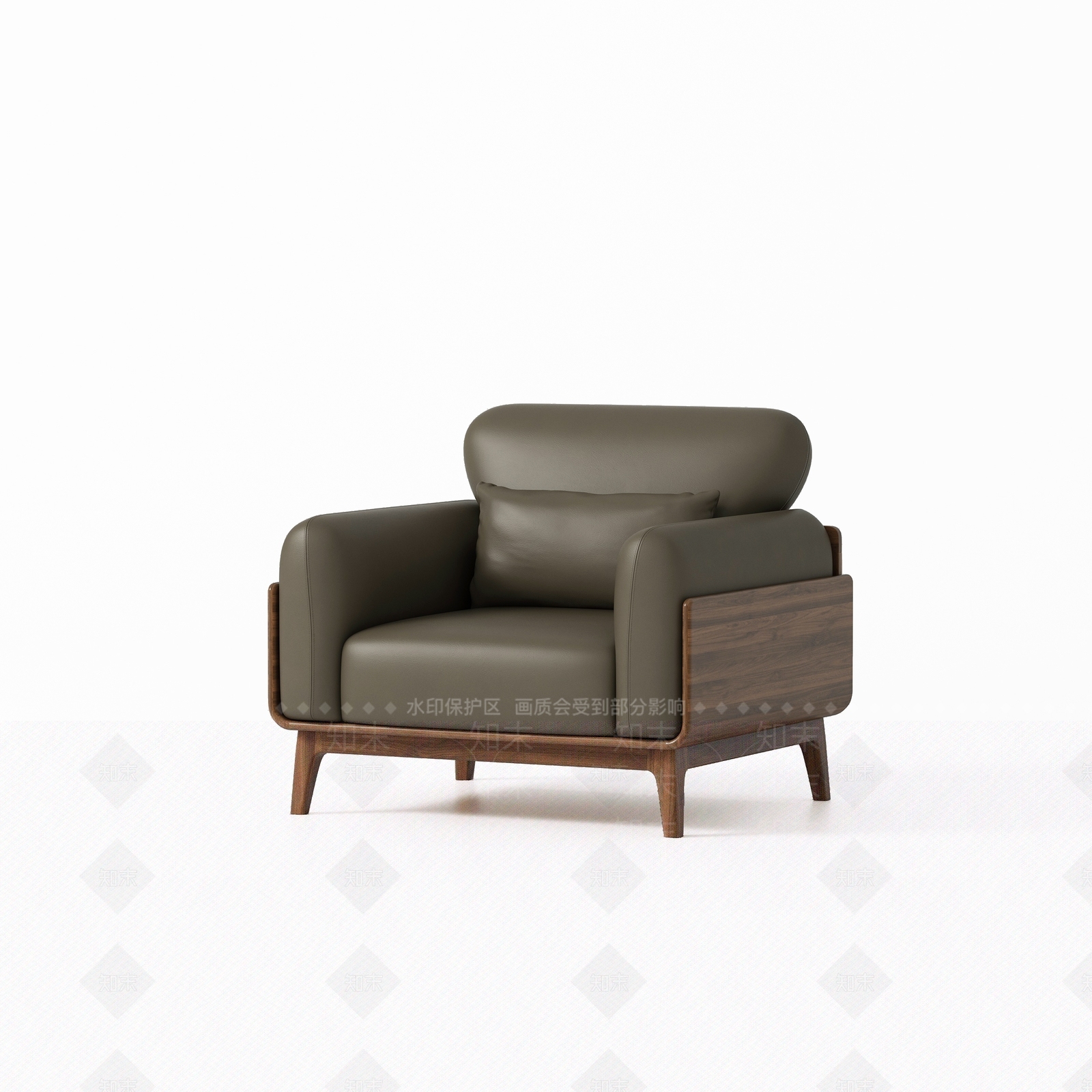 中古北欧单人沙发3D模型下载【ID:1191959330】