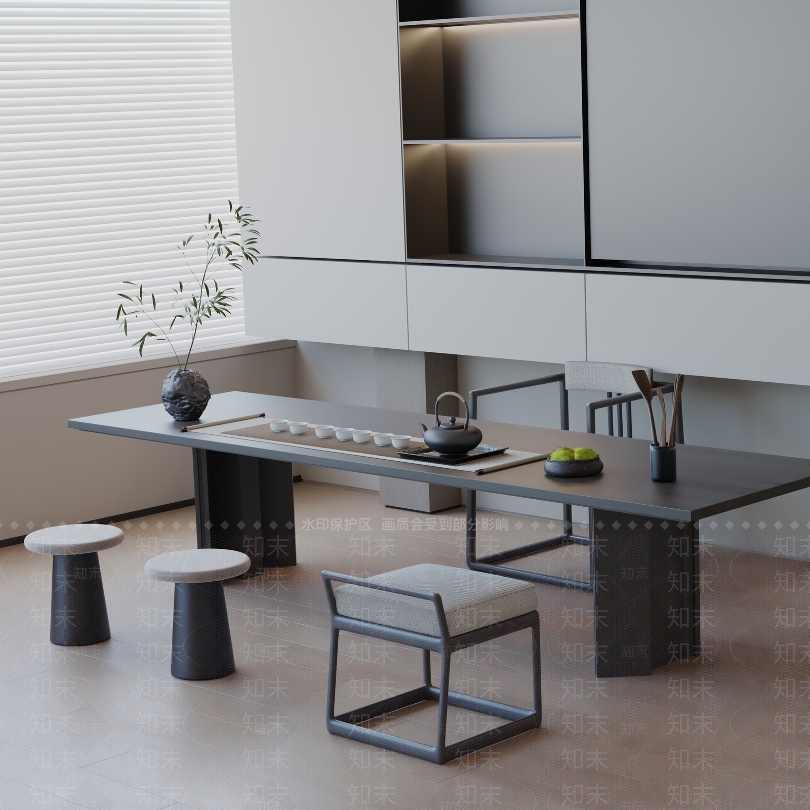 现代茶室3D模型下载【ID:1191963060】