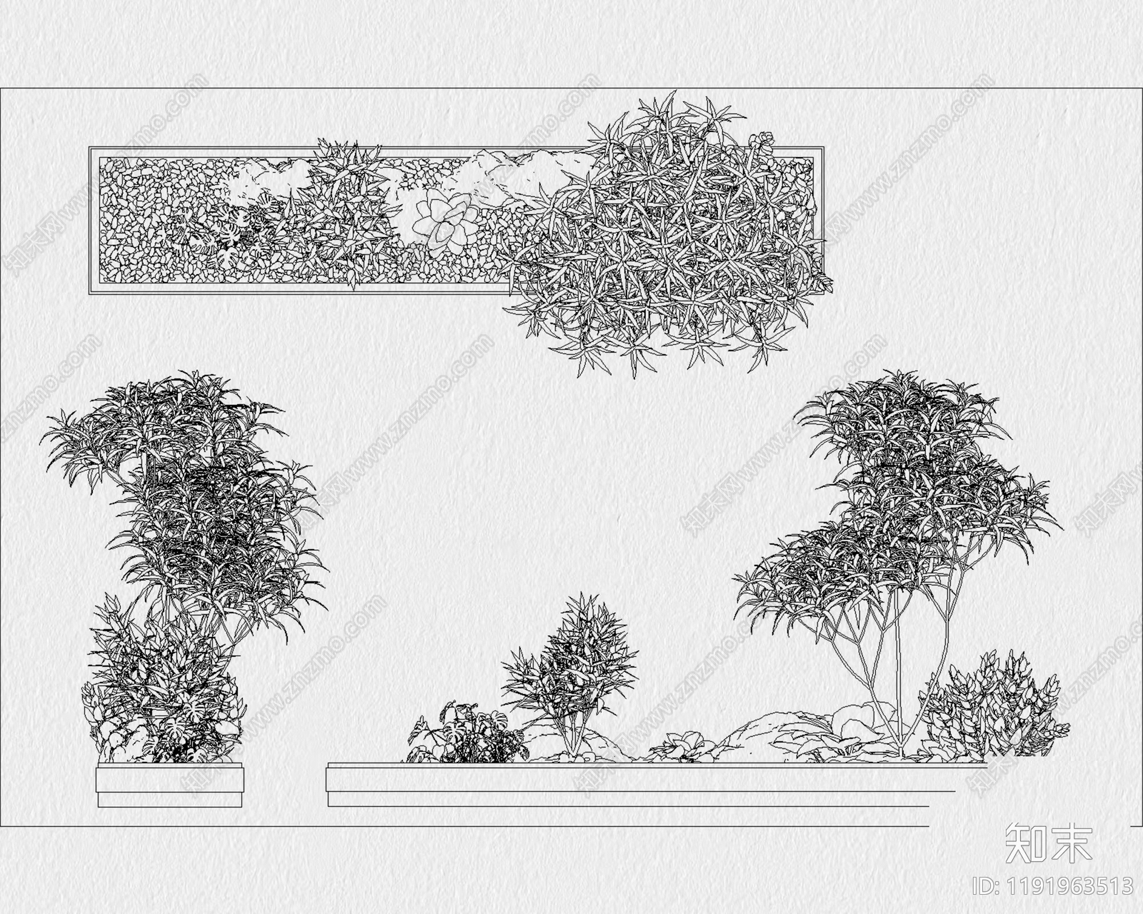 现代庭院cad施工图下载【ID:1191963513】