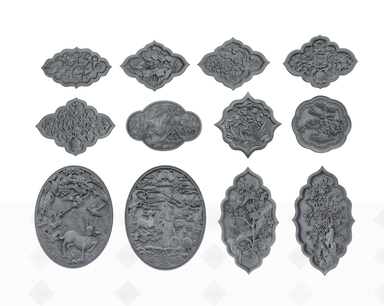 中式浮雕SU模型下载【ID:1191963594】