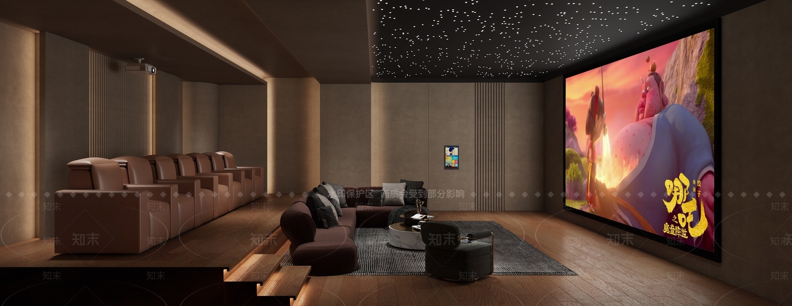 现代简约影音室3D模型下载【ID:1191964340】