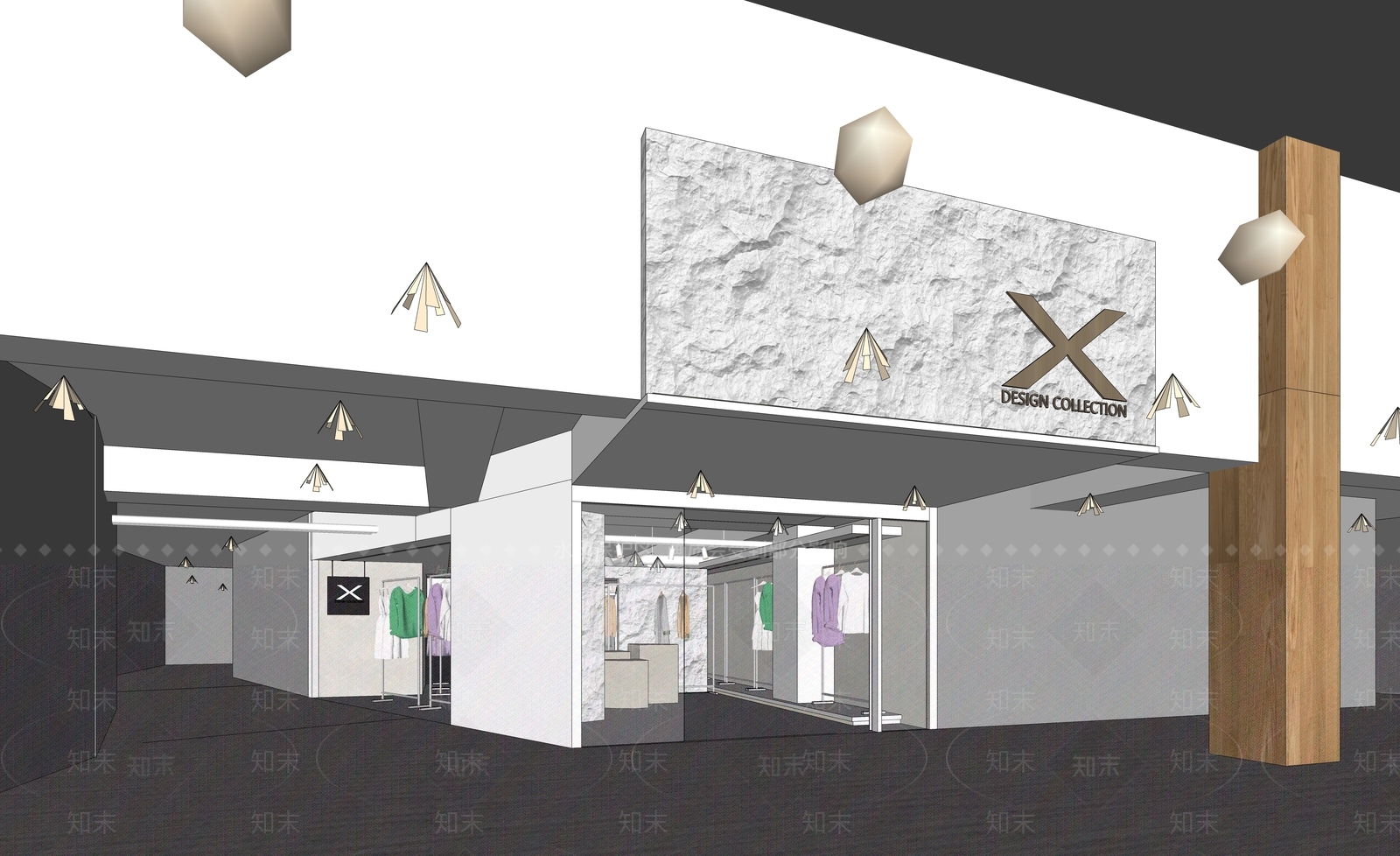 奶油北欧服装店SU模型下载【ID:1191969490】