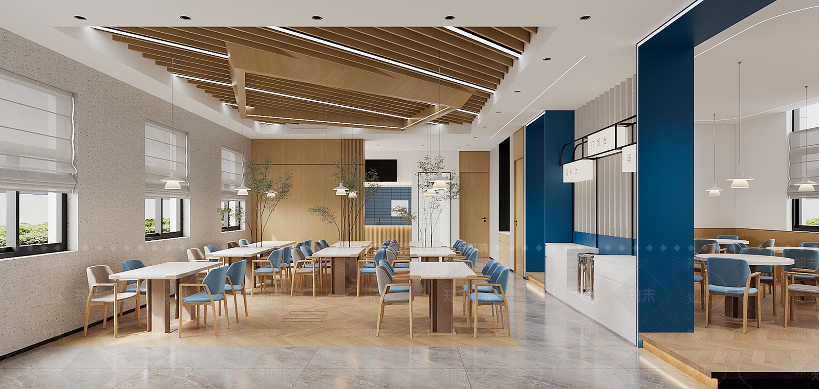 简约原木食堂3D模型下载【ID:1191973252】