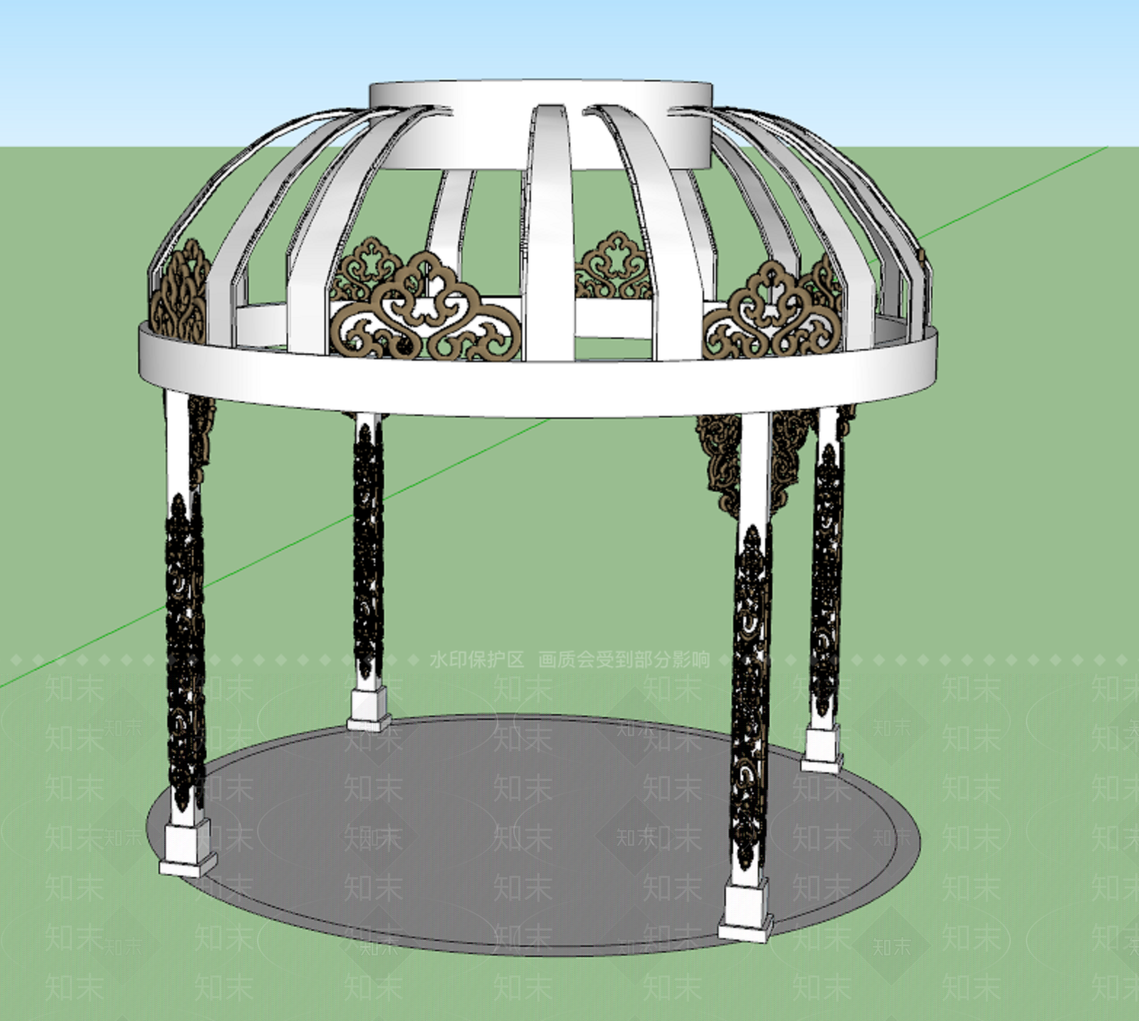 法式欧式风格建筑SU模型下载【ID:1191973854】