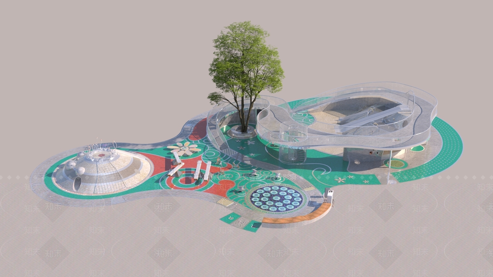 现代住宅景观3D模型下载【ID:1191976709】