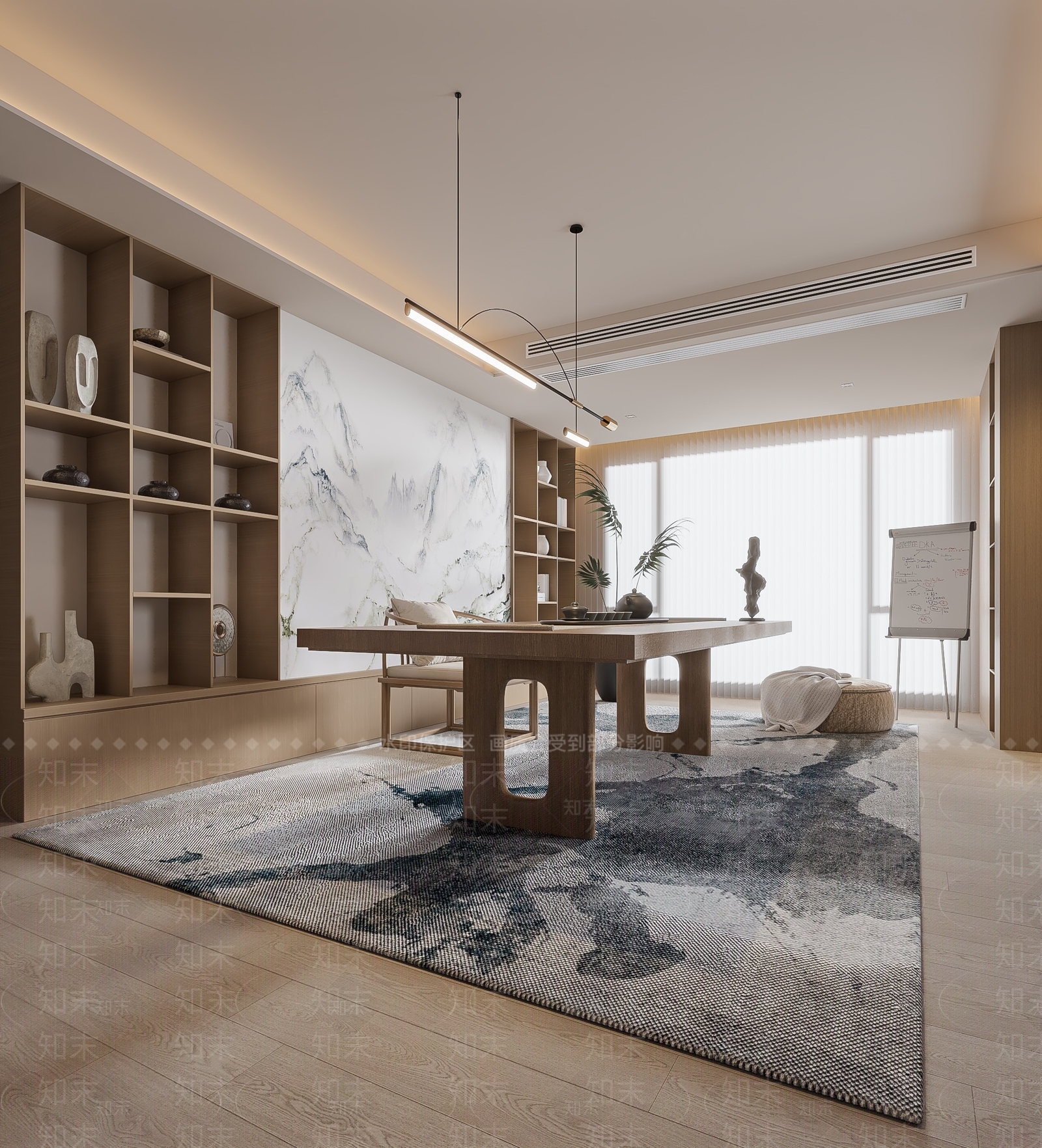 现代书房3D模型下载【ID:1191979668】
