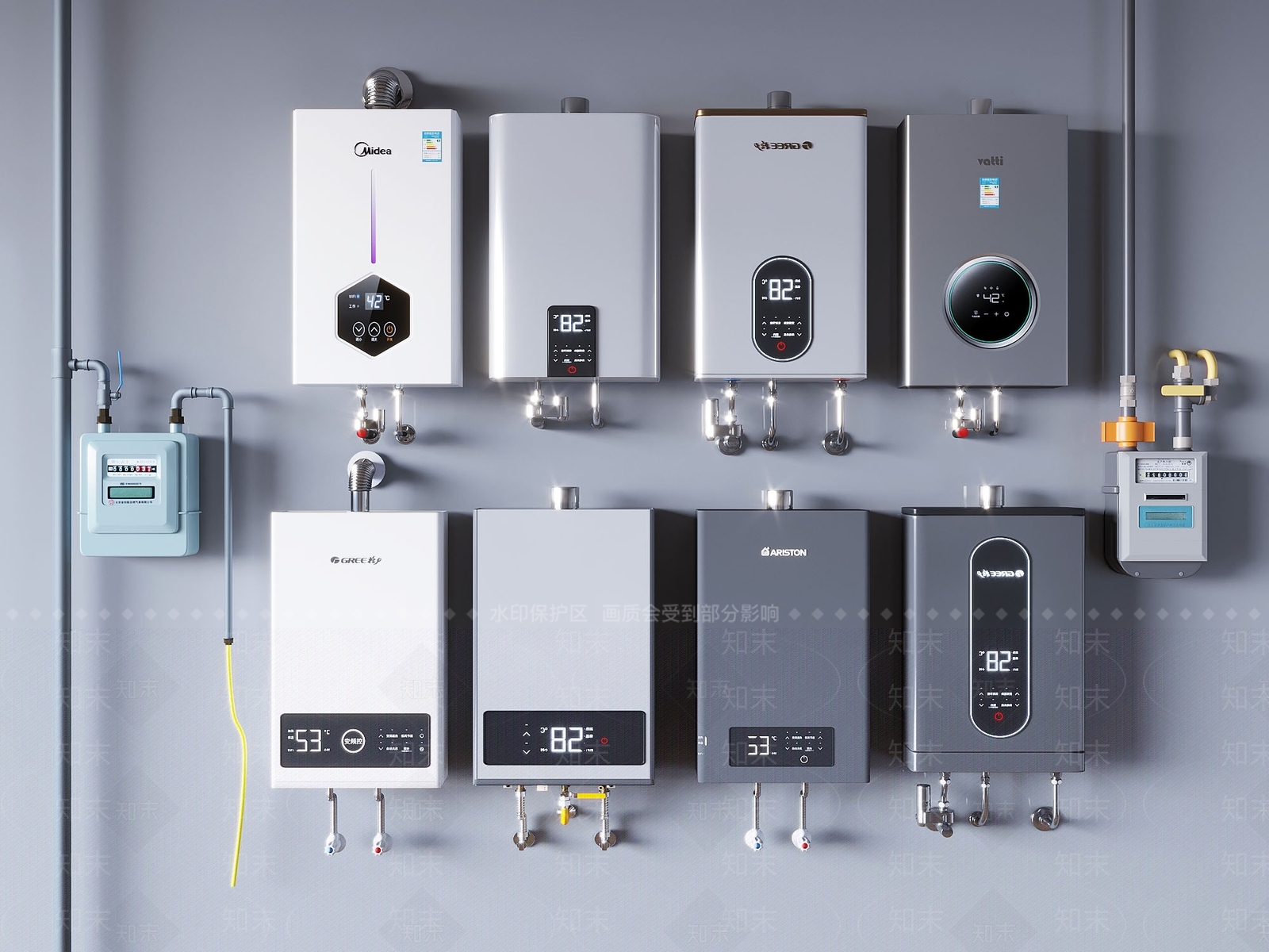 热水器3D模型下载【ID:1191980534】