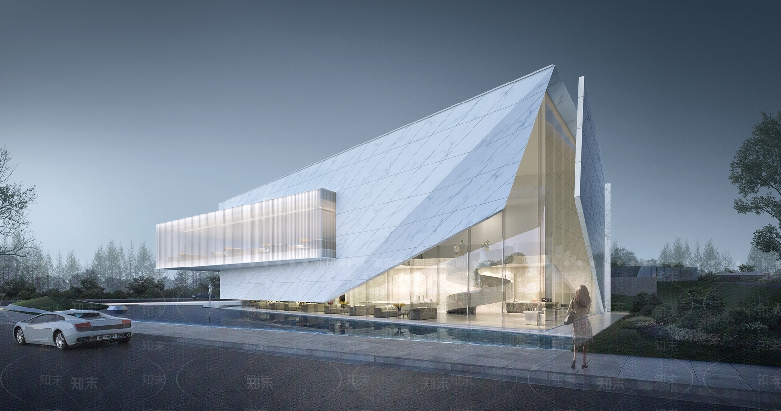 现代售楼处外观3D模型下载【ID:1191980780】