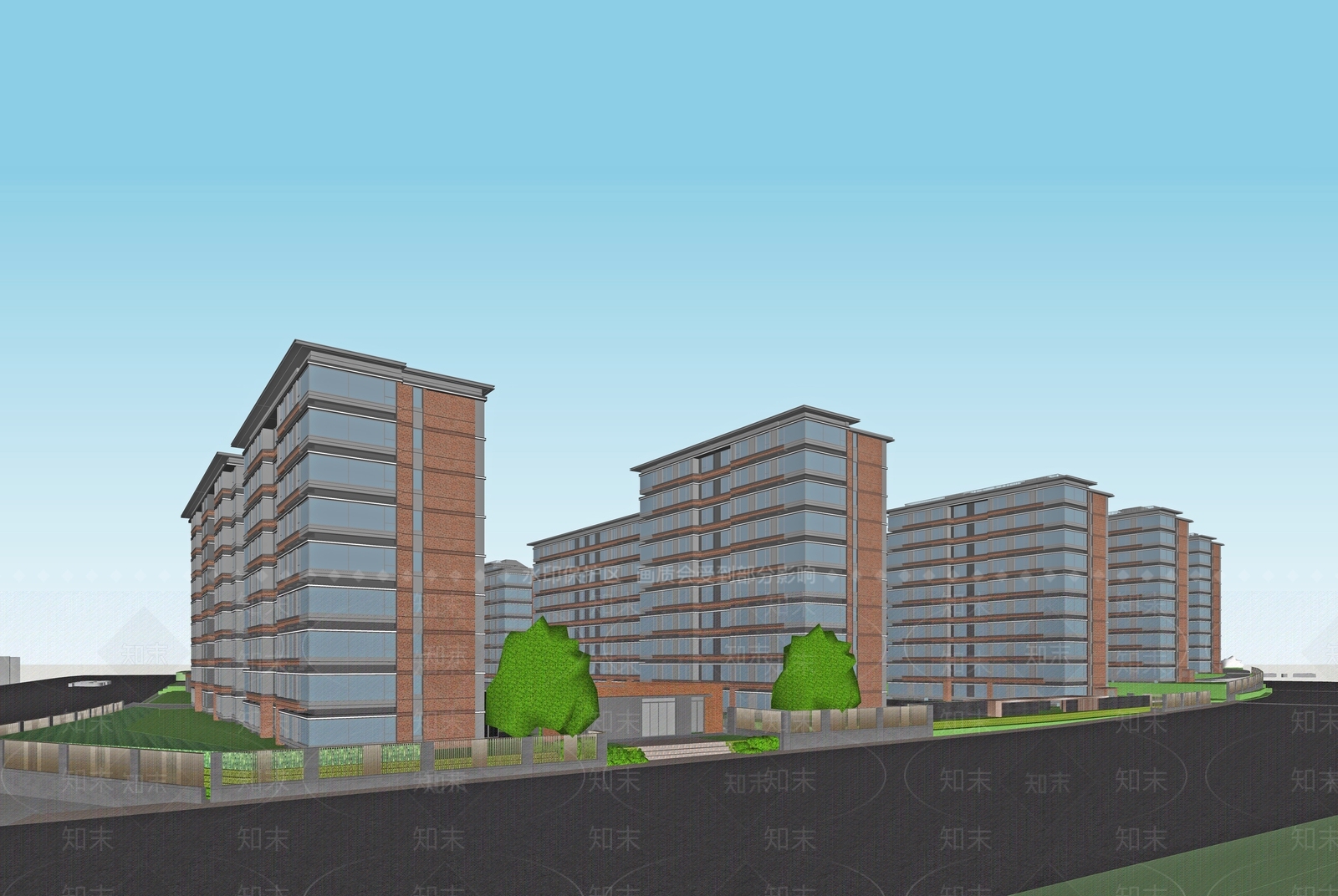现代多层住宅SU模型下载【ID:1191982195】