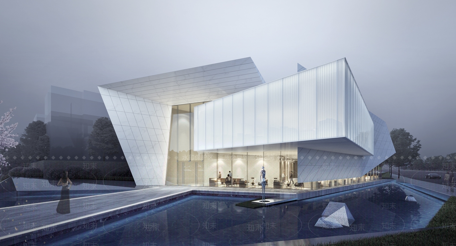 现代售楼处外观3D模型下载【ID:1191982817】