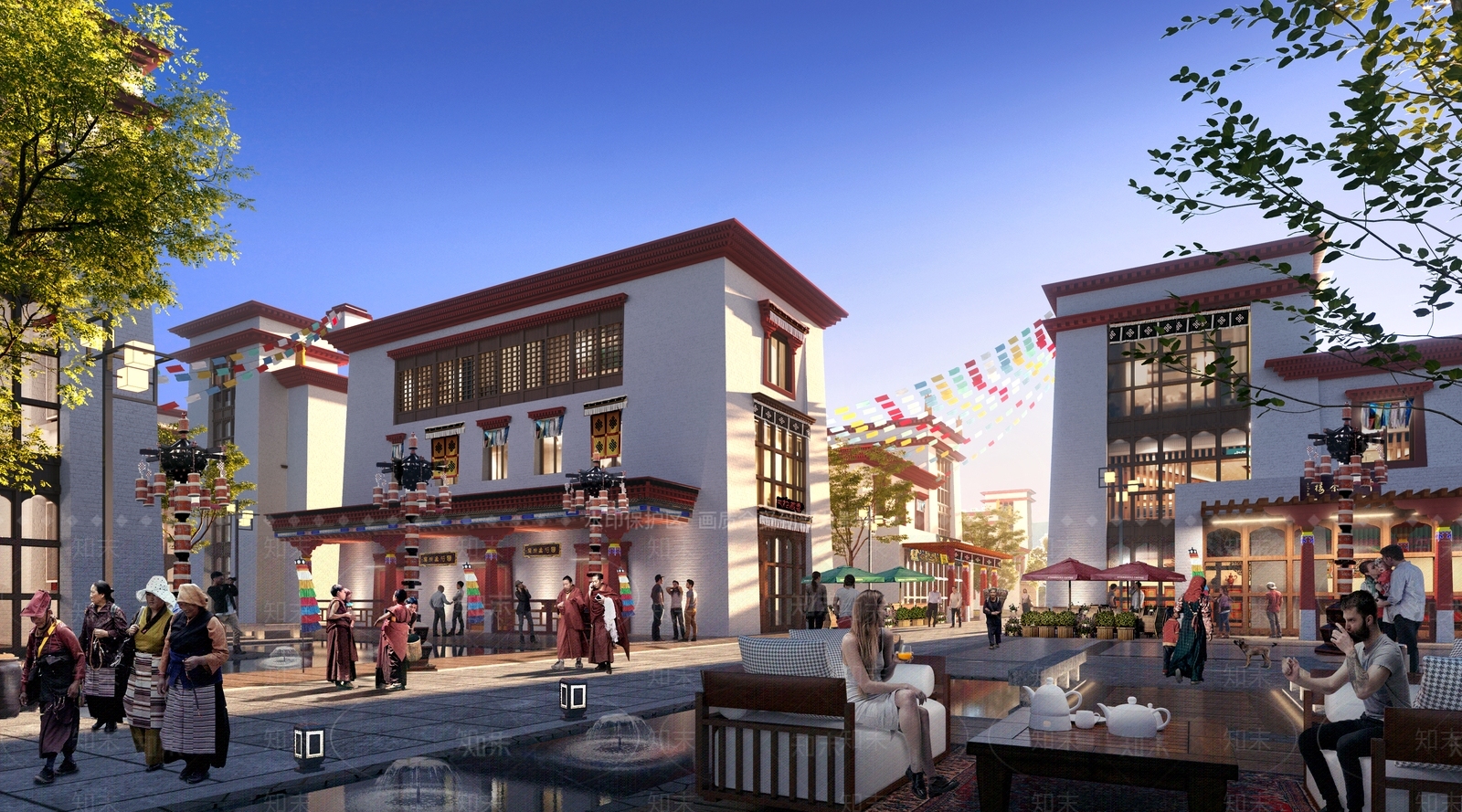 中式复古商业街3D模型下载【ID:1191985581】