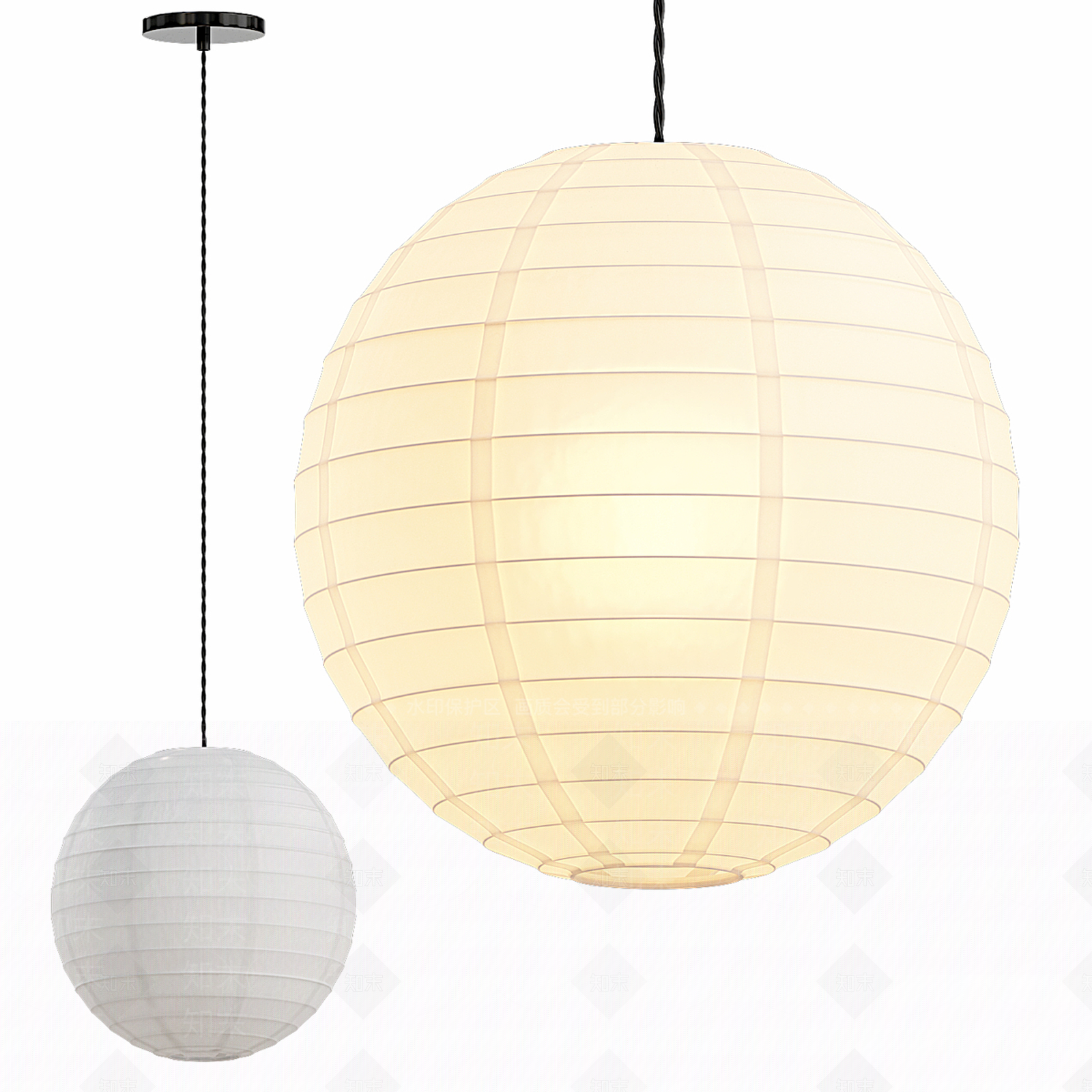 新中式日式吊灯3D模型下载【ID:1191988866】