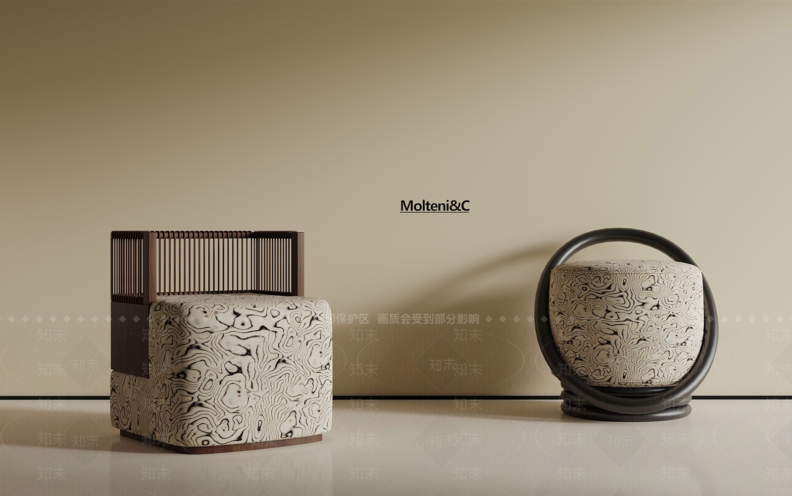 中古沙发凳3D模型下载【ID:1191991857】