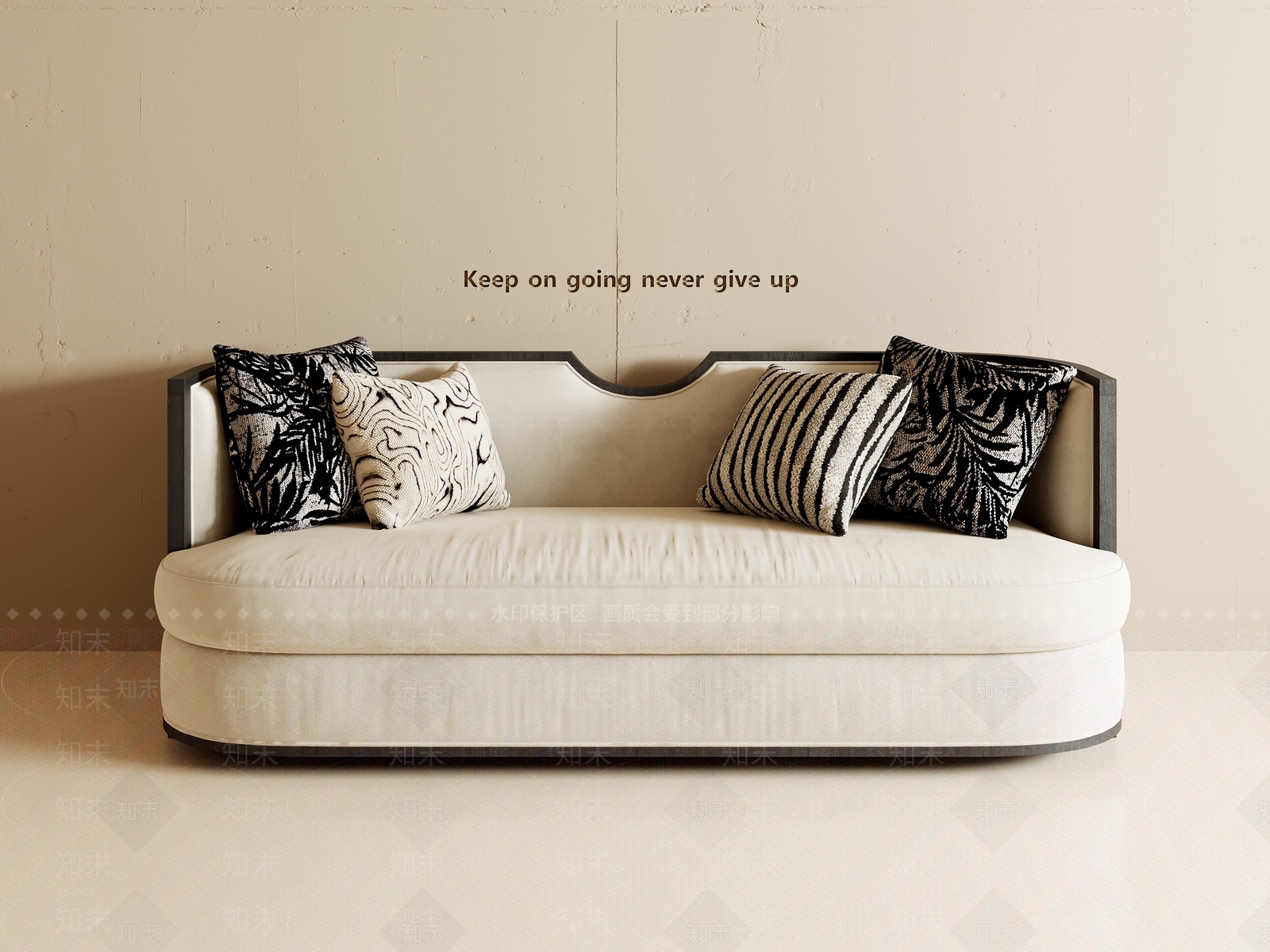 现代美式双人沙发3D模型下载【ID:1191992552】