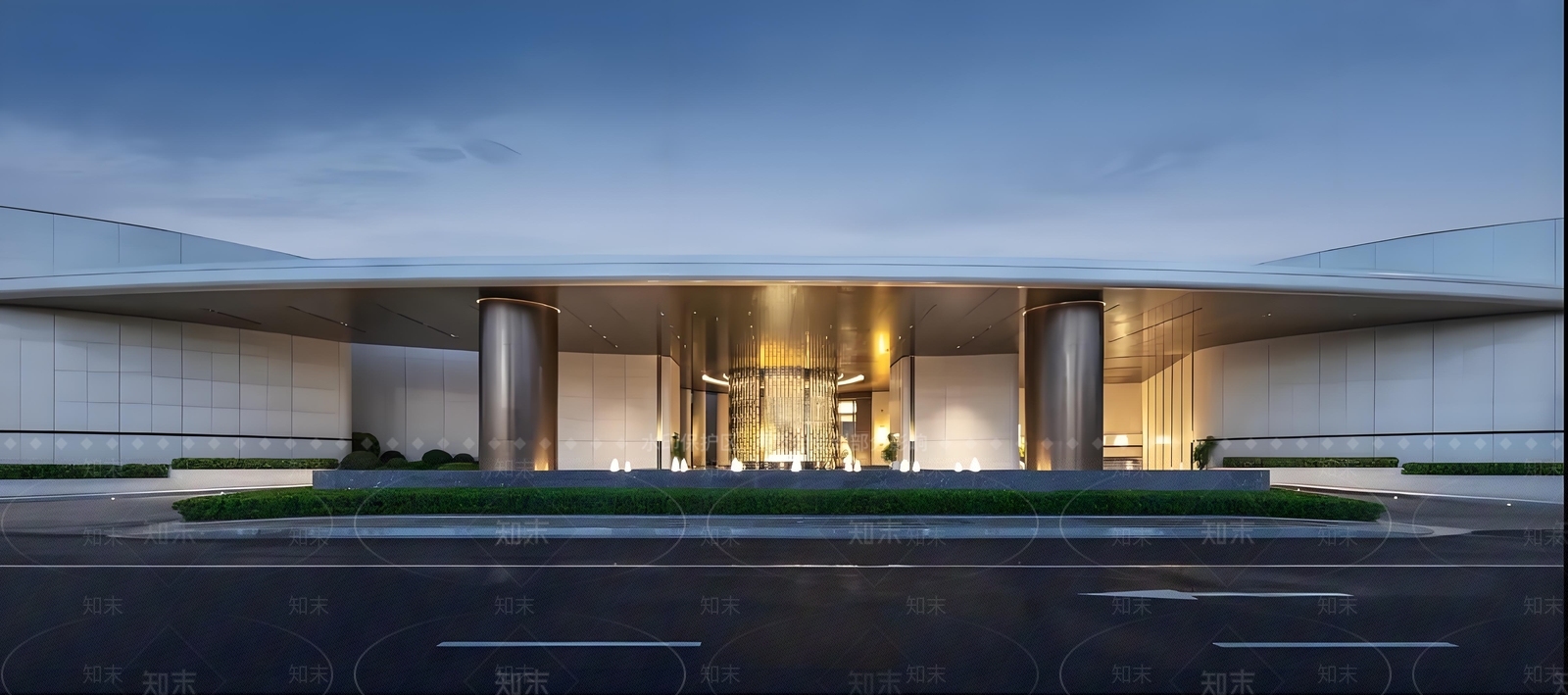 现代售楼处建筑SU模型下载【ID:1191996659】