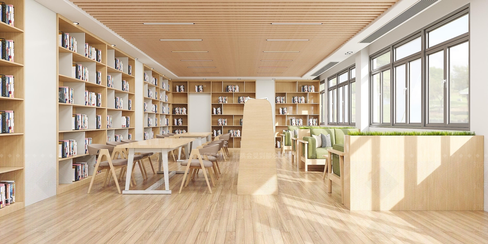 现代图书馆3D模型下载【ID:1191997061】