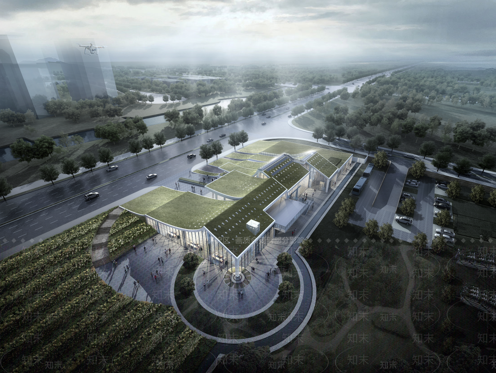 现代极简风格建筑SU模型下载【ID:1191999980】