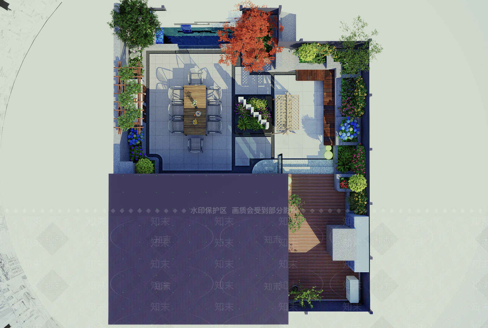 现代屋顶花园SU模型下载【ID:1192061349】
