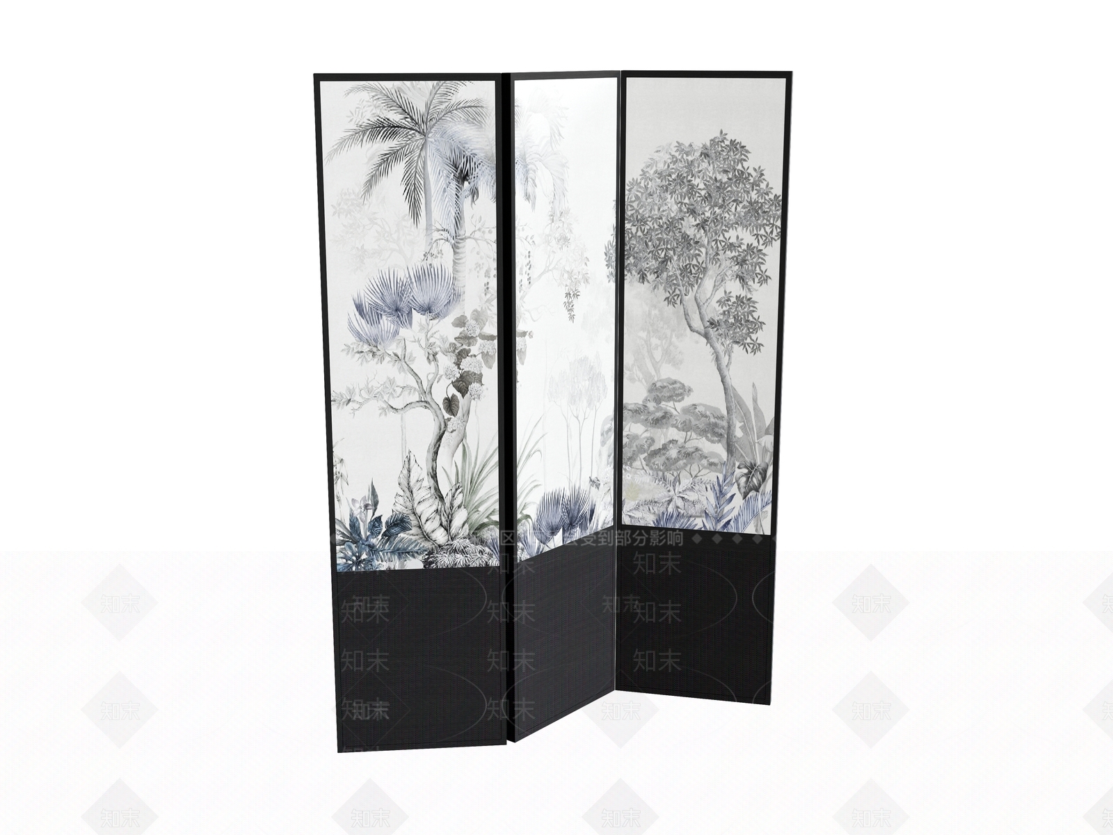 新中式现代屏风SU模型下载【ID:1192001051】