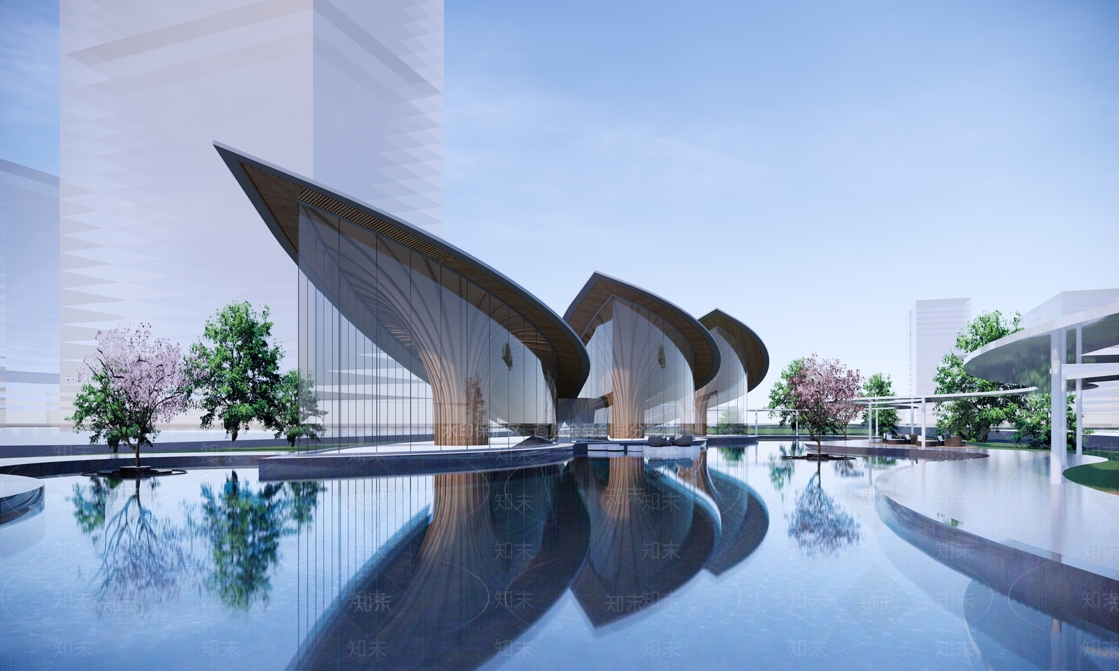 现代极简风格建筑SU模型下载【ID:1192003466】