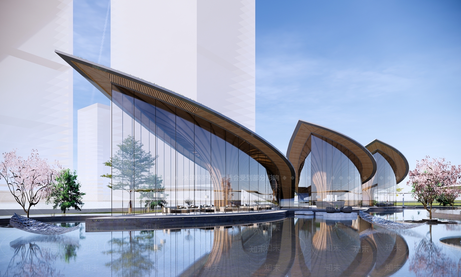 现代极简风格建筑SU模型下载【ID:1192003466】