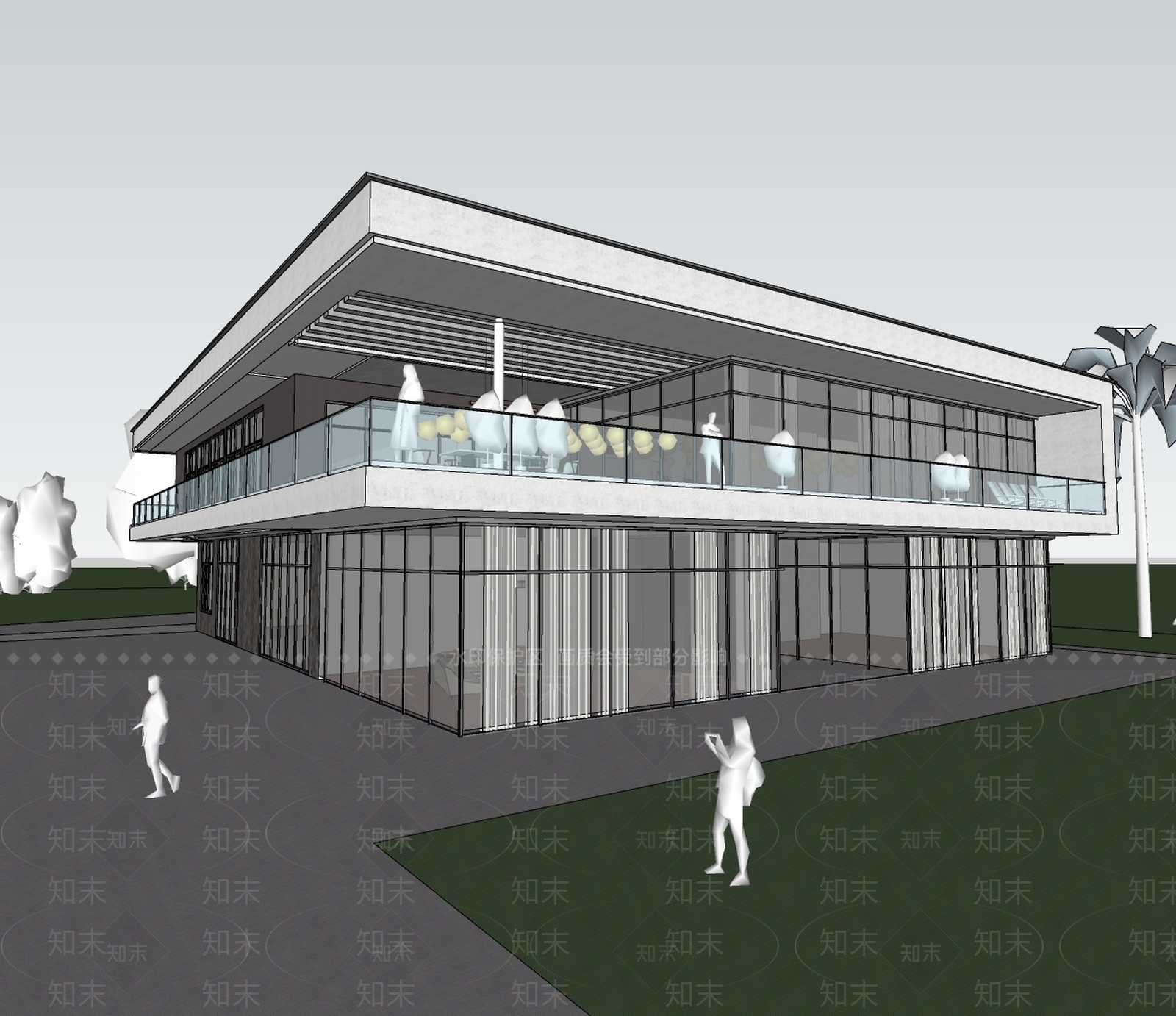 现代轻奢小公建SU模型下载【ID:1192004097】