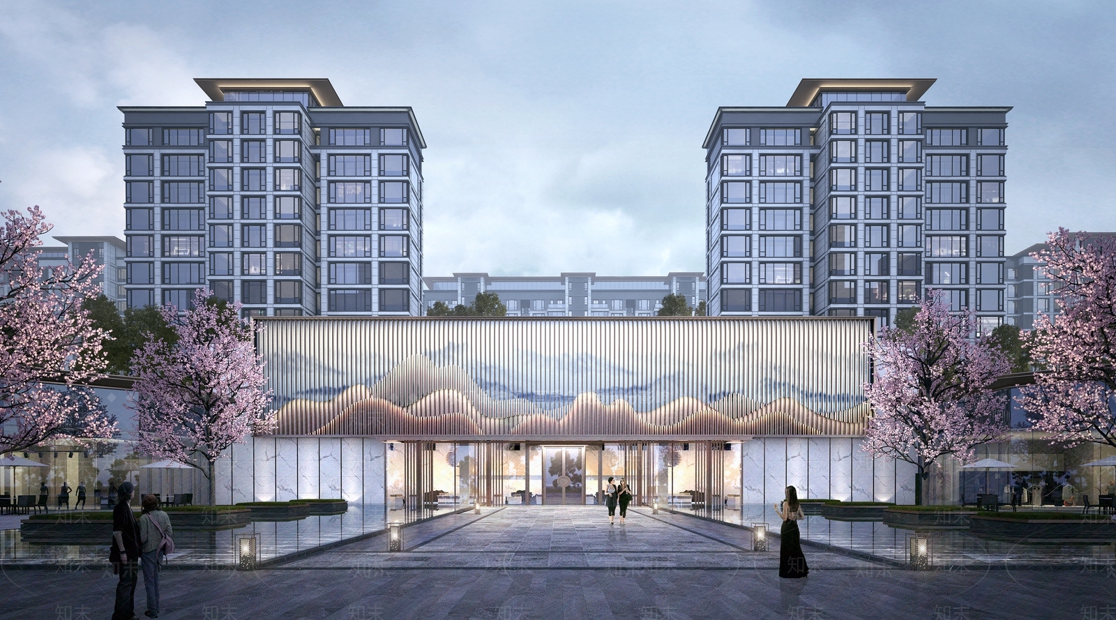 现代新中式高层住宅3D模型下载【ID:1192008094】