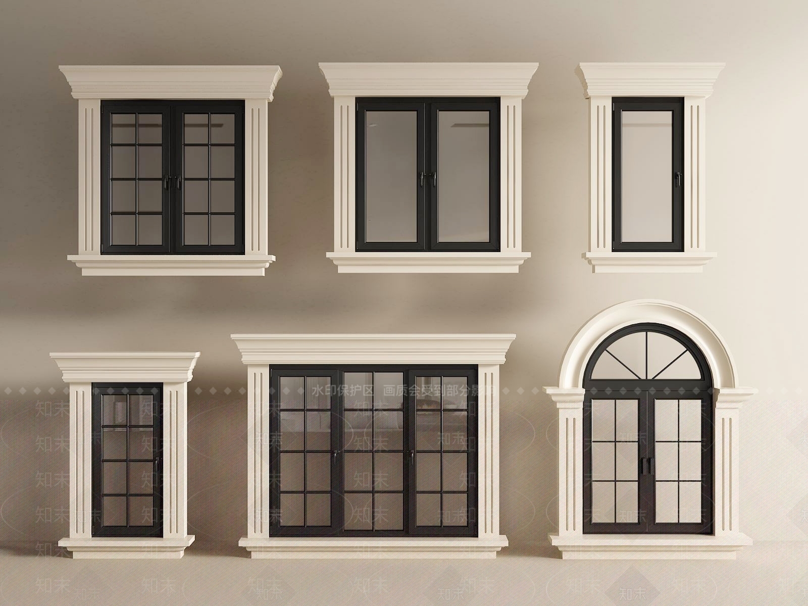 欧式简欧平开窗SU模型下载【ID:1192016399】