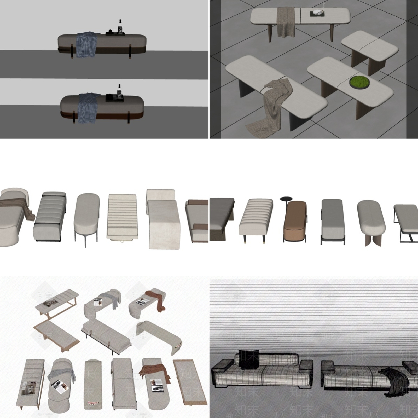 现代其他床具SU模型下载【ID:1192019991】