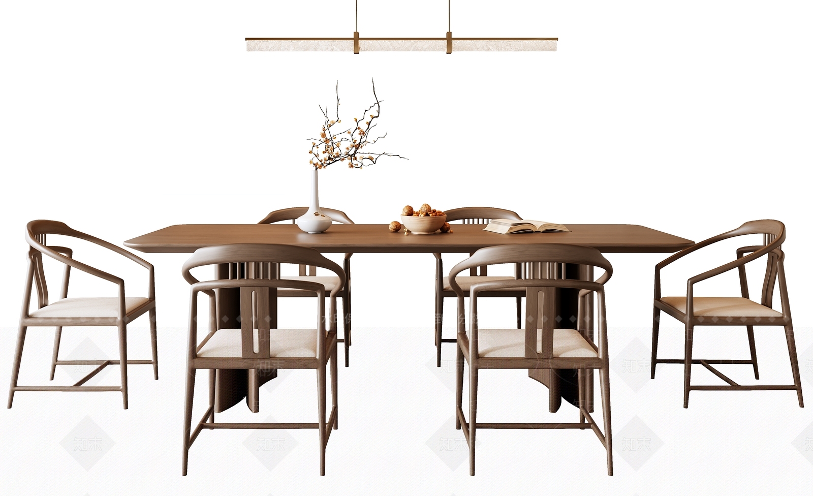 新中式中式餐桌椅3D模型下载【ID:1192020378】