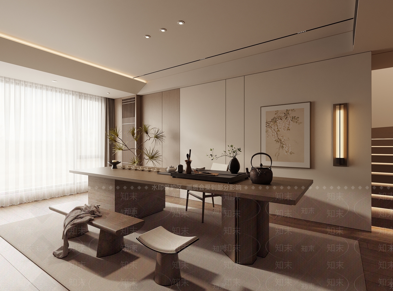 新中式中式茶室SU模型下载【ID:1192021194】