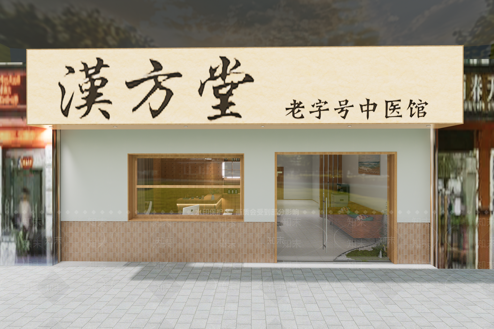现代中式医院SU模型下载【ID:1192022448】