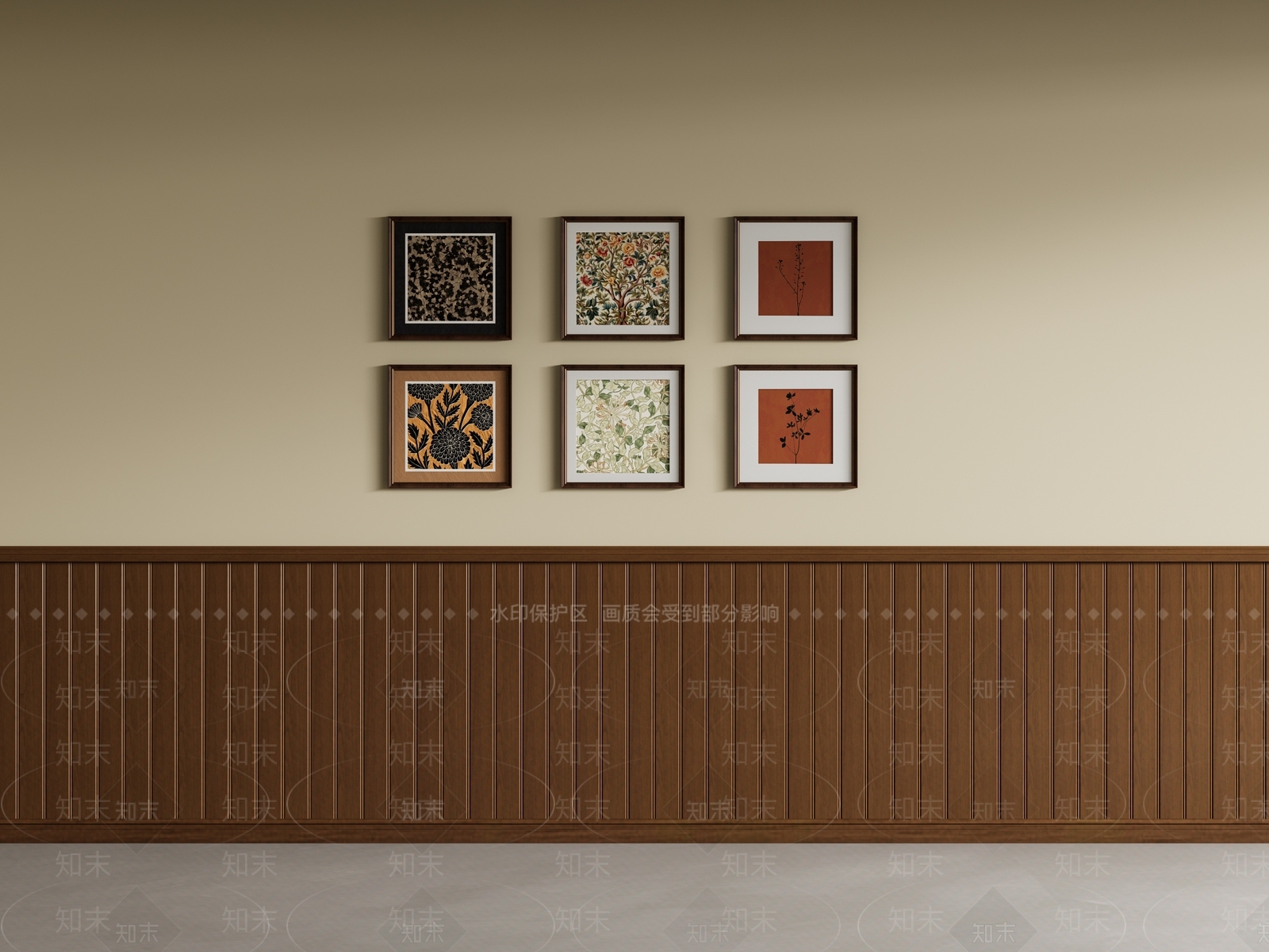 中古法式护墙板SU模型下载【ID:1192021942】