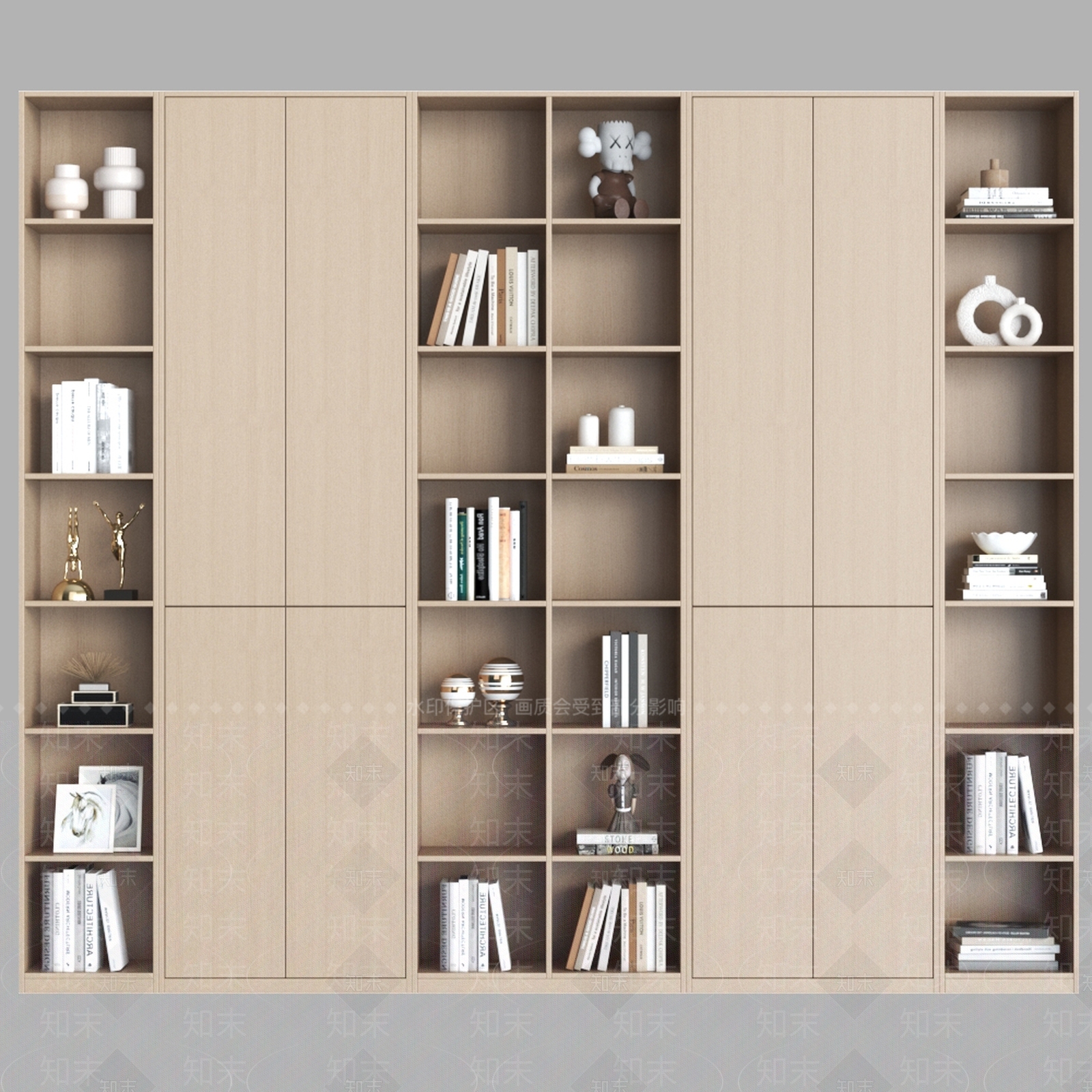 原木书柜3D模型下载【ID:1192026844】