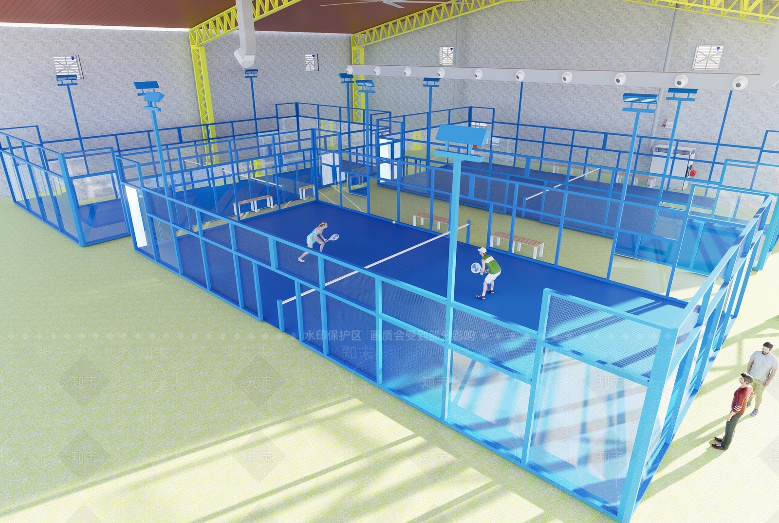 现代网球场SU模型下载【ID:1192031958】