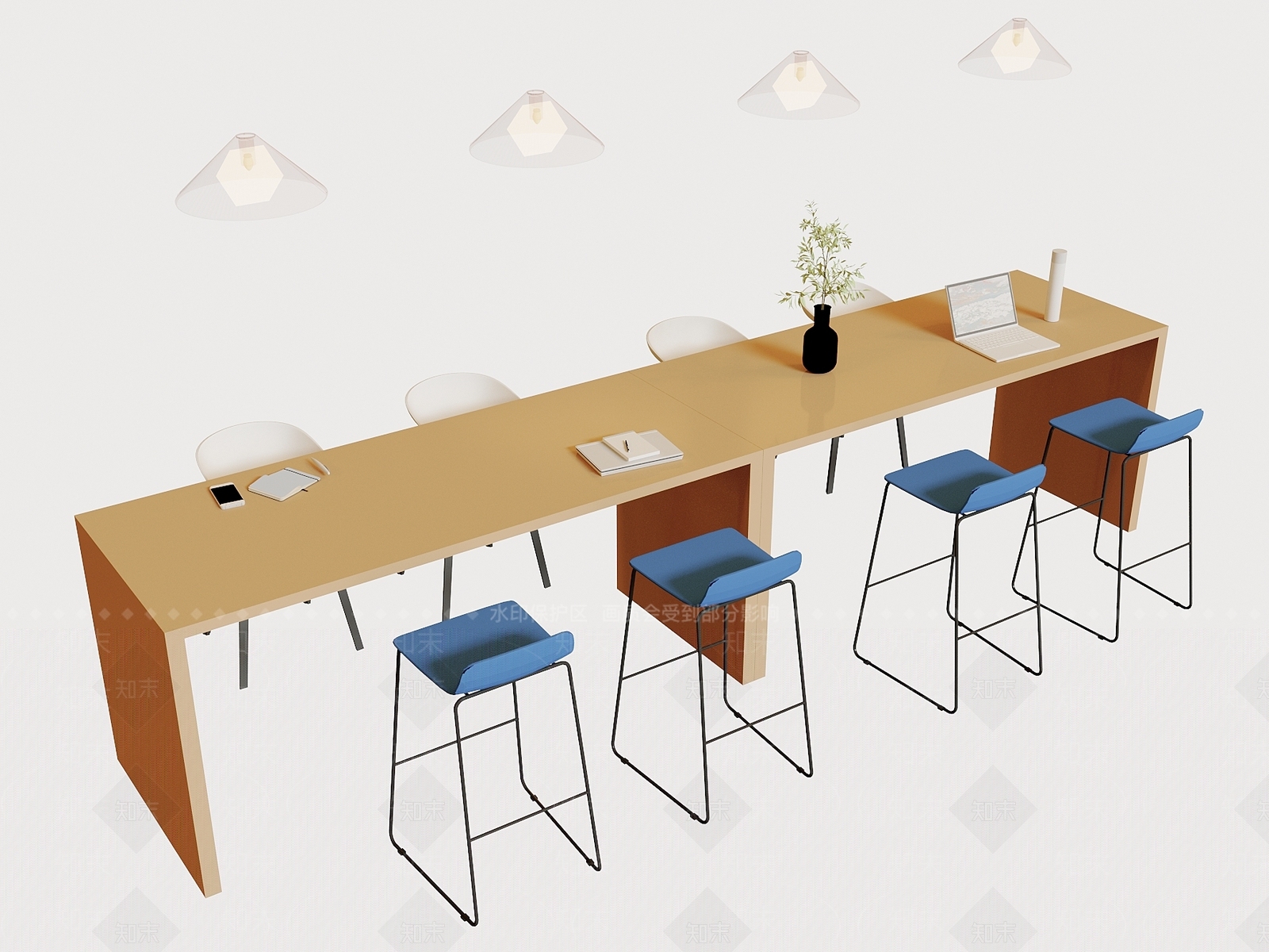 现代极简吧台3D模型下载【ID:1192035992】