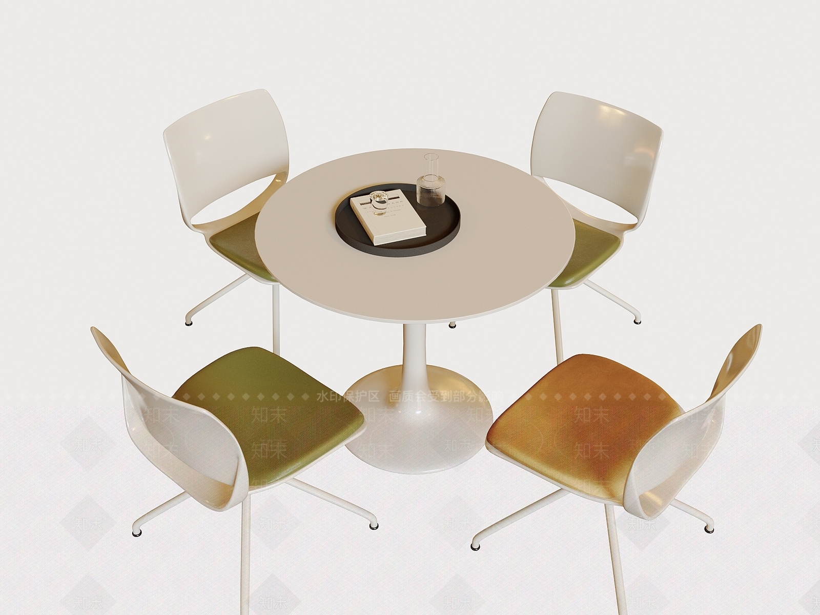 现代北欧餐桌椅3D模型下载【ID:1192036389】