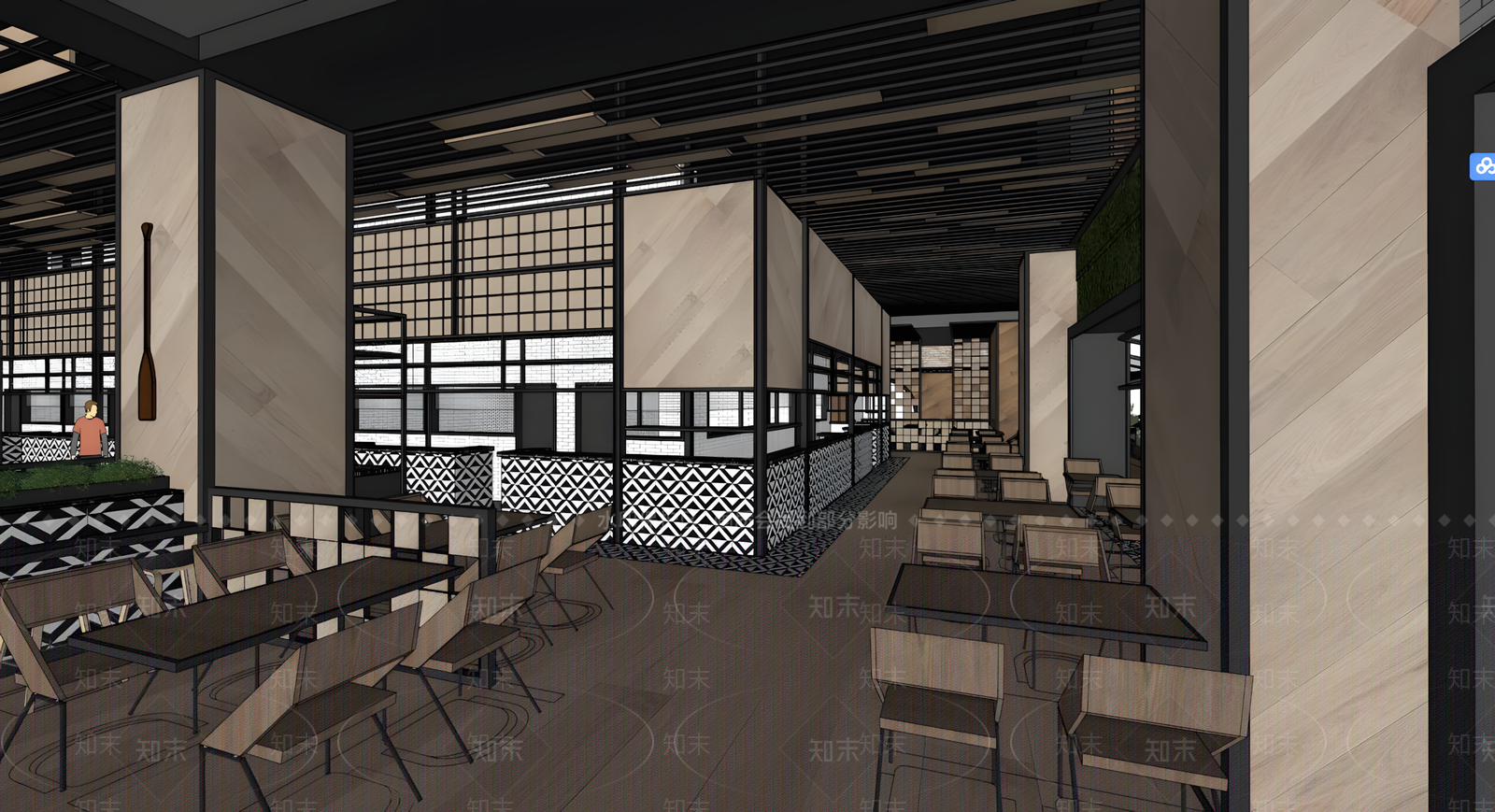 现代快餐店SU模型下载【ID:1192037309】