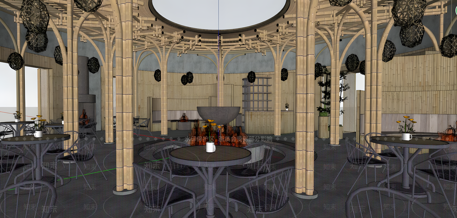 现代茶馆SU模型下载【ID:1192037642】