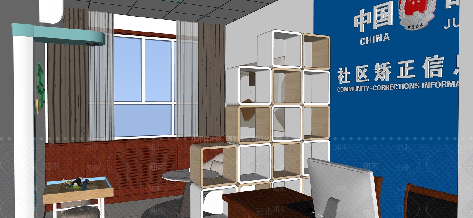 现代新中式文化展厅SU模型下载【ID:1192041749】